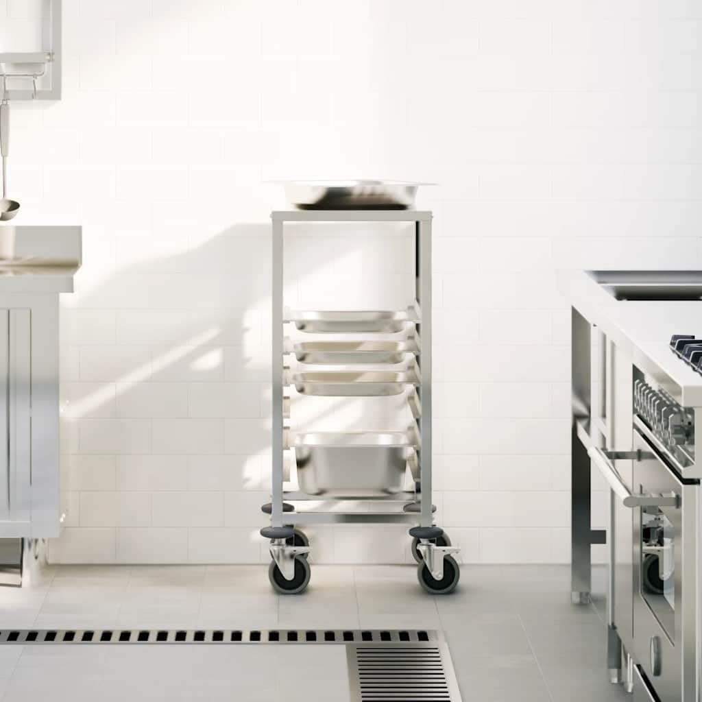 Generico Carrello Portateglie con 6 GN Contenitori 39x55x87 cm,Carrelli e Isole,Carrelli da cucina-4108073