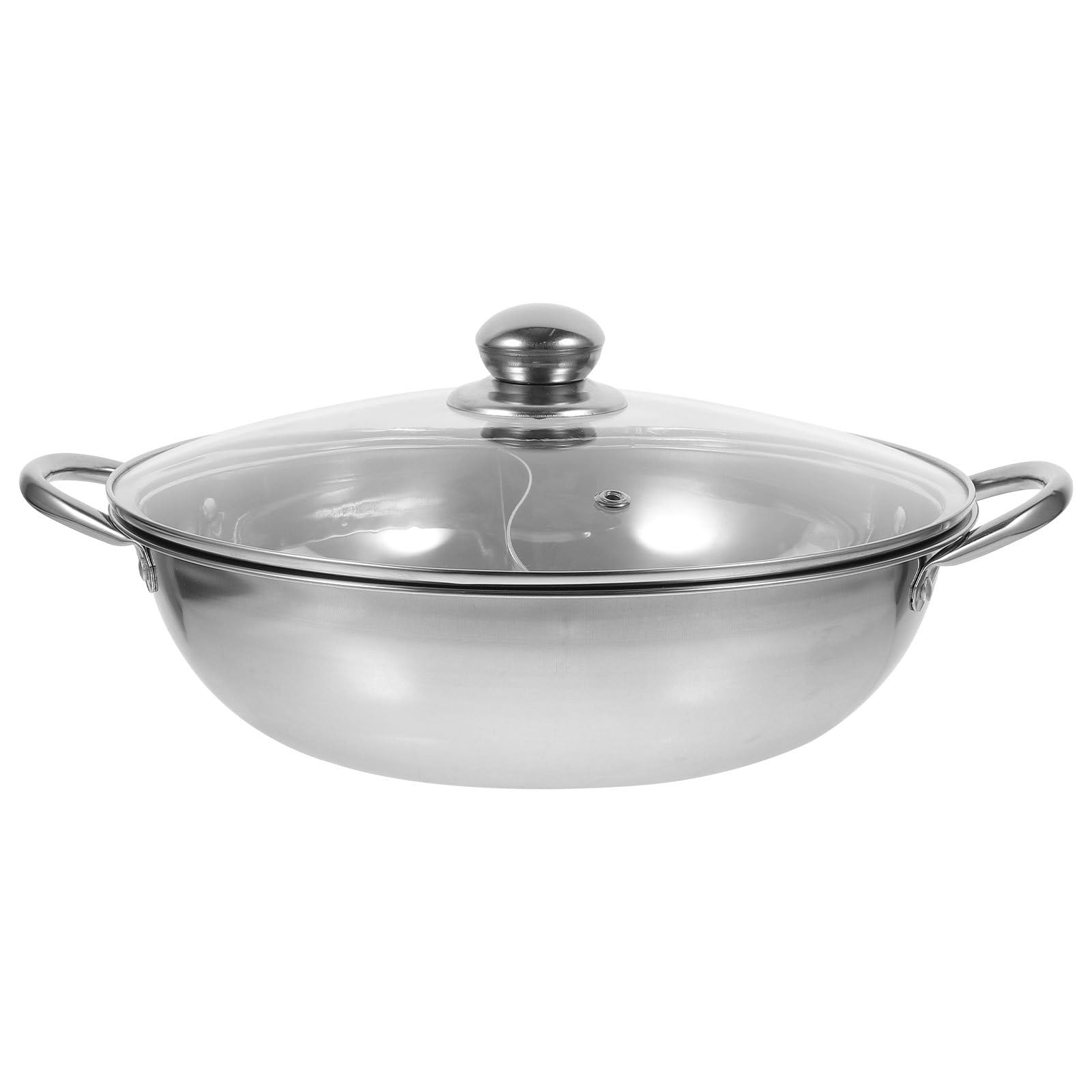 Casserole à fondue divisée en fibre renforcée argentée lavable sans effort pour repas