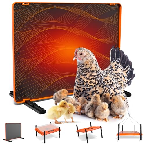 2026 Upgraded Smart Chicken Coop Heater with Thermostat, 75W Brooder Plate with 7 Adjustable Timer & Temperature Settings (95–167℉), Overheating Protection, UL Certified Safe, IPX4 Waterproof
