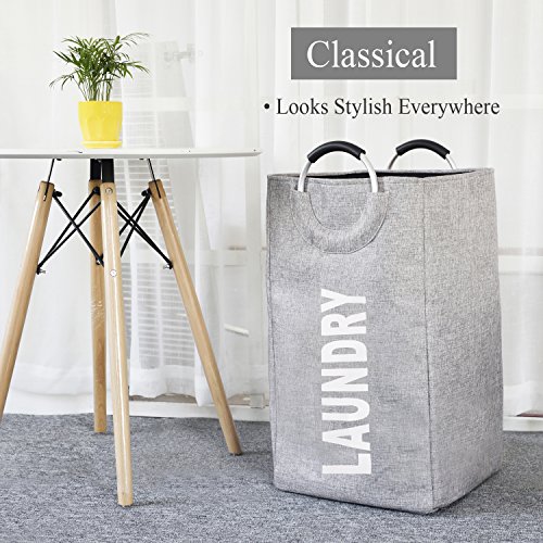 Large Collapsible Laundry Hamper Bag With Handles, 15 X 15 X 26 Inches Foldable Clothes Basket For Washing Storage #TOP6