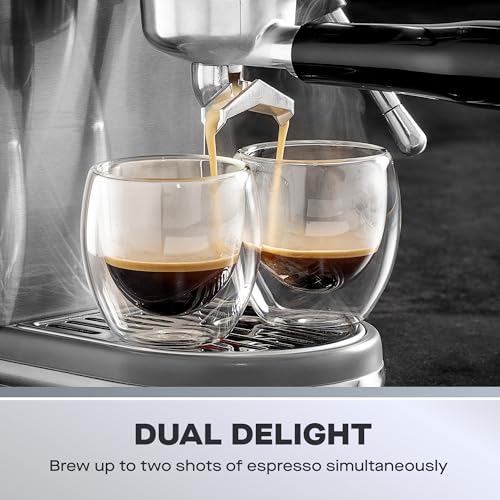 Daewoo Compact Espresso Coffee Machine, Digital, 20Bar Pressure, Professional Look With Steam Wand, Barista Quality Coffee Made At Home With Ground Coffee, 1.2 Litre Water Tank, Accessories Included - Image 4