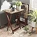 Linon Home Decor Tray Table Set, Faux Marble, Brown