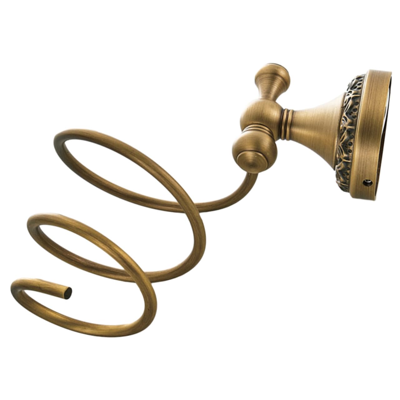 Didiseaon Estante Soporte Seguro para Secador de Pelo en Espiral de Cobre Dorado y Fácil de Instalar para Baño en Casa o Barbería