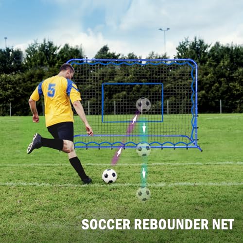 Image of Soccer Baseball Rebounder Soccer Goal Net, Volleyball Rebound Pitchback Net | Quick Switch Angle Soccer Softball Training for Ball Control, Passing, Bounce Back Practice, Easy Setup Lacrosse Soccer Gifts