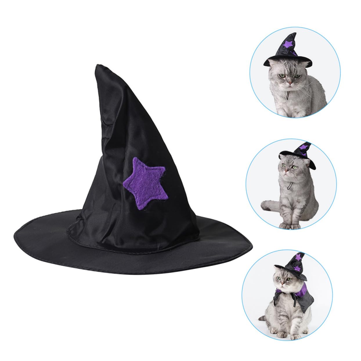 犬猫コスプレ　魔女帽子　ペットハット 魔女帽子 ペット キャップ パーティー Amazon | 猫用ウィッチハット,猫用ウィッチハット,ペットの魔女