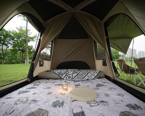 Image of Vidalido 4-6 Person Camping Tent with 3 Door 2 Room Large Family Cabin Tents, Double Layer Waterproof Portable Glamping Tent, Big Tents for Outdoor Camping Hiking and Backpacking