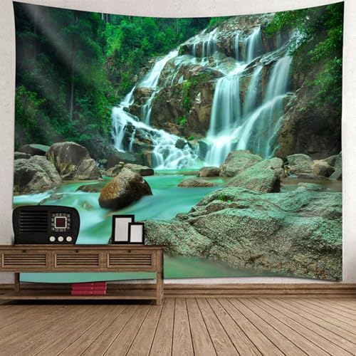 Tapisserie paysage cascade 150x130 pour habiller un mur vide de chambre