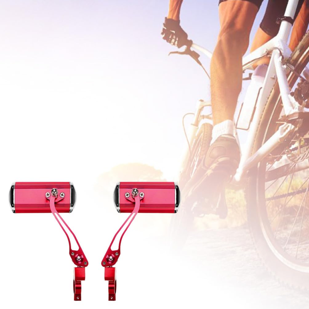 Yardwe Coppia di Specchietti Retrovisori per Bicicletta a 360° Girevoli Compatti Rossi Catarifrangenti per Bicicletta Specchietti Retrovisori per
