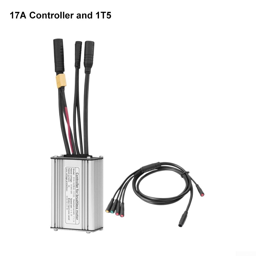 Contrôleur sans balais pour vélo électrique 36 V/48 V 17 A 350 W en alliage d'aluminium étanche avec câble 1T5 pour pièces KT Accessoires de vélo électrique