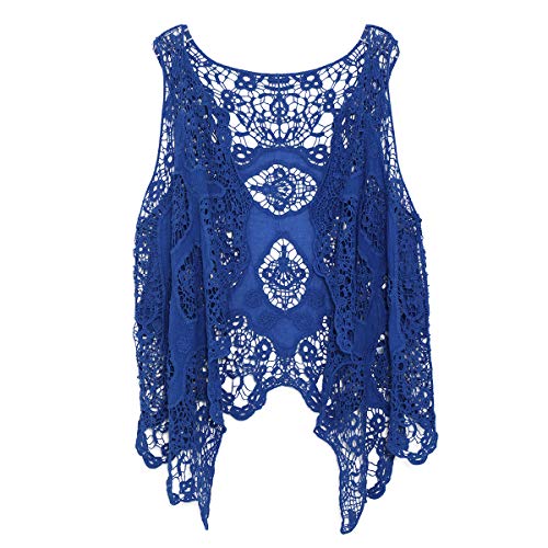 Image of JASTIE Women Open Stitch Cardigan Boho Sleeveless Hippie Summer Hollow Out Solid Crochet Vest