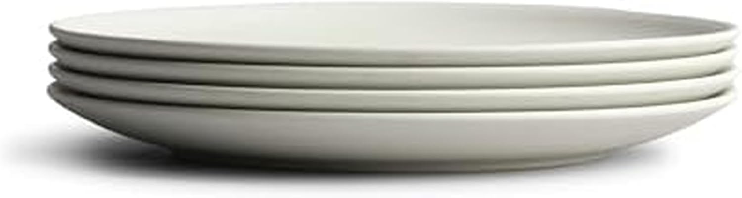 Year & Day Outdoor Set of 4 Unbreakable Lightweight Salad Plates, Plant Derived, Moon White, 8.5 inch