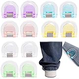 DHER 12 pcs Hosenbein kürzen befestigungsclips hosenbeinclips Hosenbeinfixierer, verstellbare Befestiger ohne Nähen, Hosenbeinfixierer, unsichtbare Befestiger zum Kürzen Langer Hosen (A)