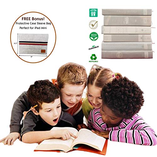 Book Covers Stretchable Jumbo 6 Pack Textbook Hardcover White 2020 Latest Version See Through Fabric Bookcover Protector Sox Cloth School Binder Washable Reusable AZO-Free BookJackets (White-6)