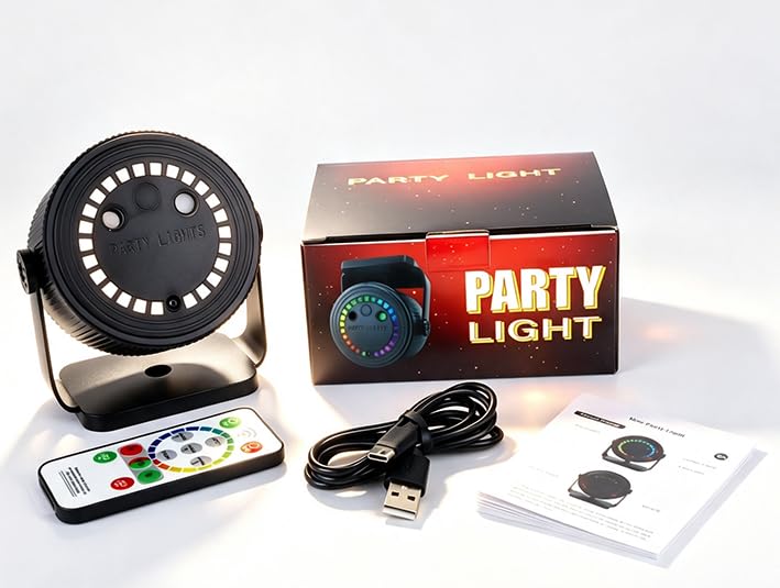 Lámpara de discoteca con mando a distancia, controlado por música, rojo y verde, haz de luz USB DJ para fiestas de cumpleaños