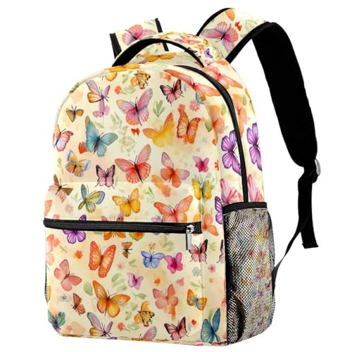 Mochila escolar vintage impermeable multicolor para libros y dispositivos portátiles