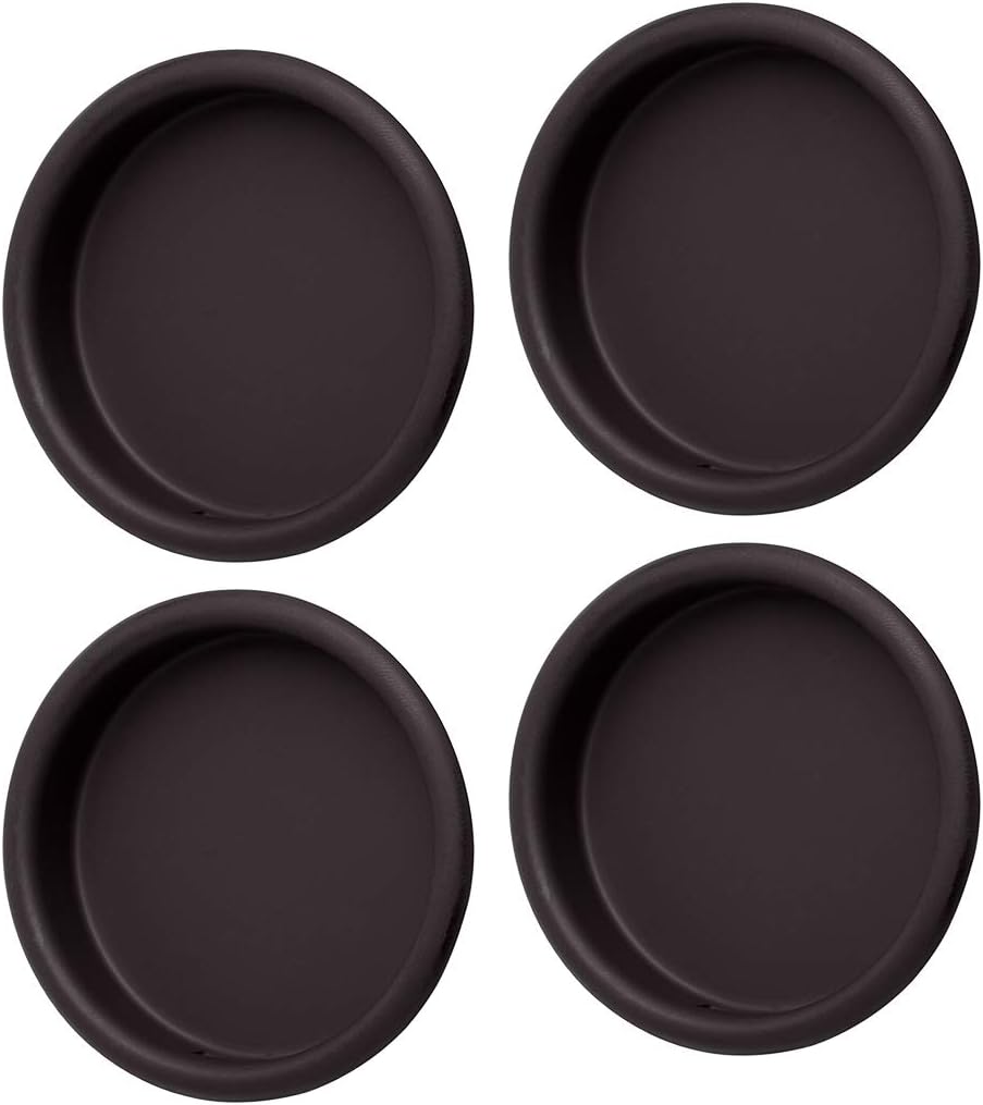 4 Pack Closet Door Finger Pull 2-1/8'', Oil Rubbed Bronze Inset Handle, Easy Snap-in Round Mortise Cup Recessed Door Pull ORB-Bronze
