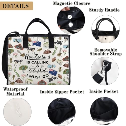 New Zealand Inspired Gift New Zealand Is Calling & I Must Go Travel Tote Bag For NZ Travel Lover3