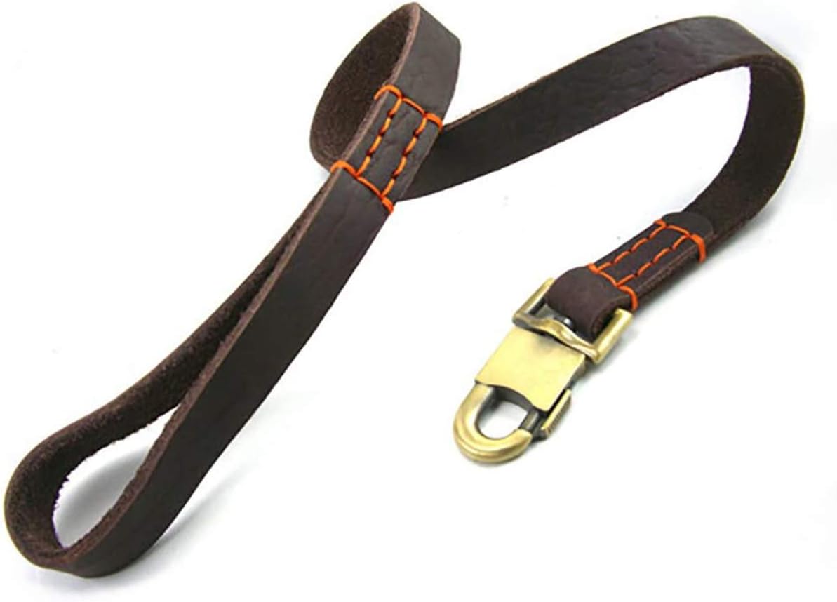 Dog Leash Soft Leather Traffic Leashes for Medium Large or Extra Large Dogs, Strong Lead for Climbing Training Walking and Guiding Blind, Length 90cm, Width2.5cm