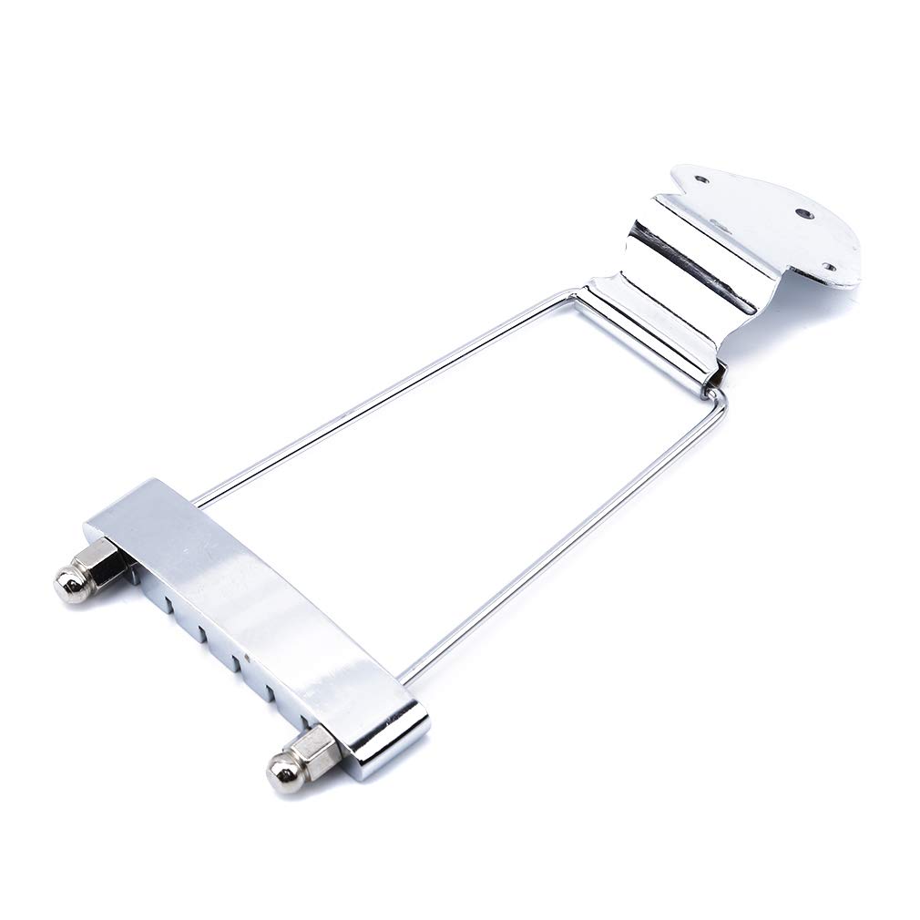 Guoshang Guitar Tailpiece Trapeze Open Frame Bridge Chrome 6 String for