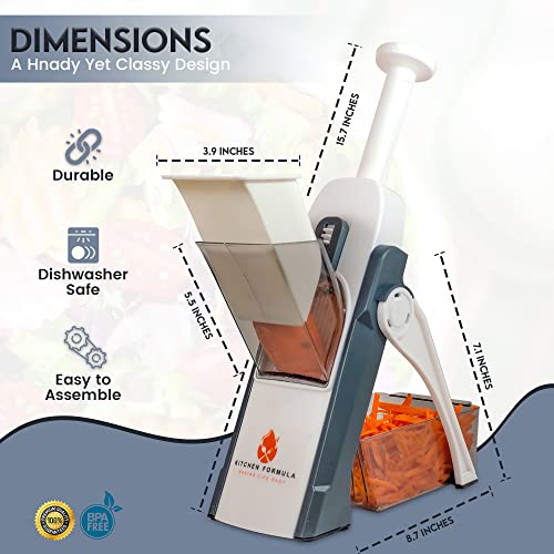 Kitchen Formula Mandolin Slicer- Julienne + Dicer For Vegetables, Multifunctional Safe Vegetable Cutter, Chopper- Pump'n'slice Chopper & Slicer- Safe And Easy To Use #TOP2