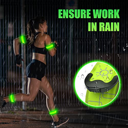 flintronic 2 x LED-Armbänder, wiederaufladbar, USB, Laufarmband, reflektierend, LED, Running, Blinklicht, verstellbar, Sicherheitsarmband, beleuchtet, Sportarmbänder
