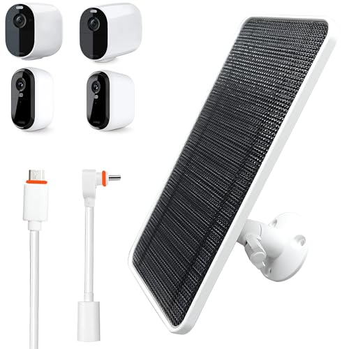 Solar Panel Charger for Arlo Essential/XL Spotlight Camera, Arlo Essential 2K/2K XL Camera,with 13FT Micro USB and Type-c Cable and Adjustable Aluminum Alloy Mount, Solar Panel Charger(1 Pack)
