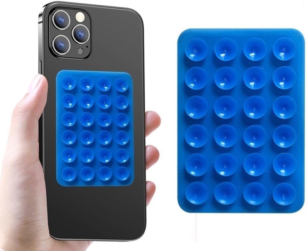 Suction Phone Case, Phone Suction Sticker, Silicone Suction Phone Case for Hands-Free Mobile Accessory Holder Grip (Pack of 4(Black, Pink, Blue, White))