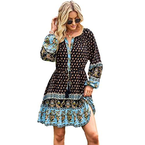 Robe bohème femme robe de vacances fleurie et légère pour la plage XL