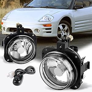 Clear Lens Front Bumper Fog Light/Lamp+Switch Pair Compatible with Mit Eclipse/Galant 02-08