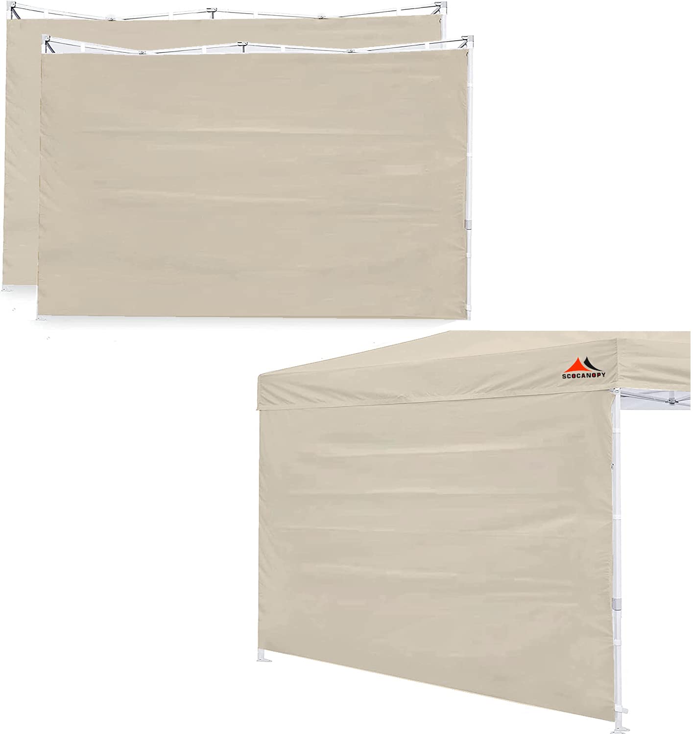 SCOCANOPYSunWall for 10x10 Pop Up Canopy Frame, 3 Pack SideWall Only (12X12, beige)
