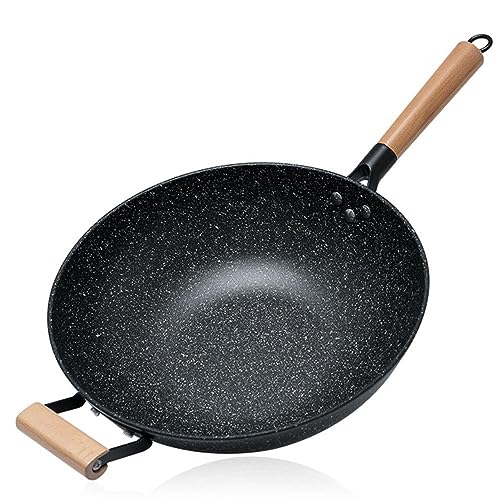 Wok antiadherente con recubrimiento de granito 13.4 in miniatura 1
