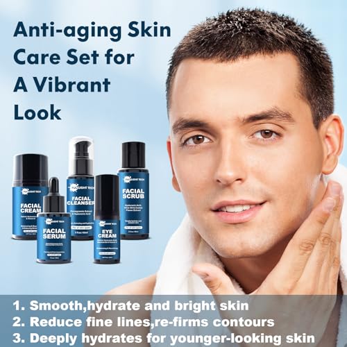 image for FULLLIGHT TECH Gifts for Men,Mens Anti Aging Skin Care Kit,Reduce Wrin