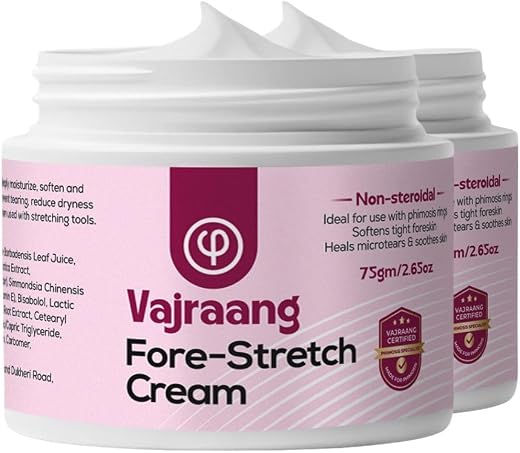 Vajraang Fore-stretch phimosis cream - Phimosis relief - Natural ingredients - Prevents scarring of skin - No Side Effects...