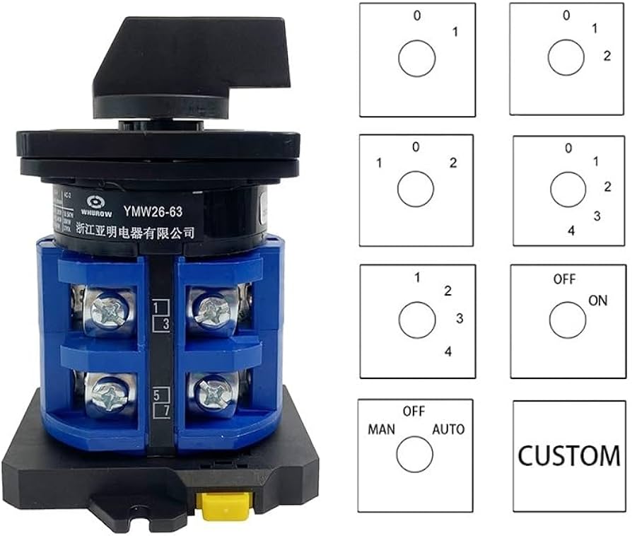 FUKUZL 63A DIN Rail Mounted Universal Selector LW26-63/2 Two Poles FUKUZL 63A DIN Rail Mounted Universal Selector LW26-63/2 Two Poles