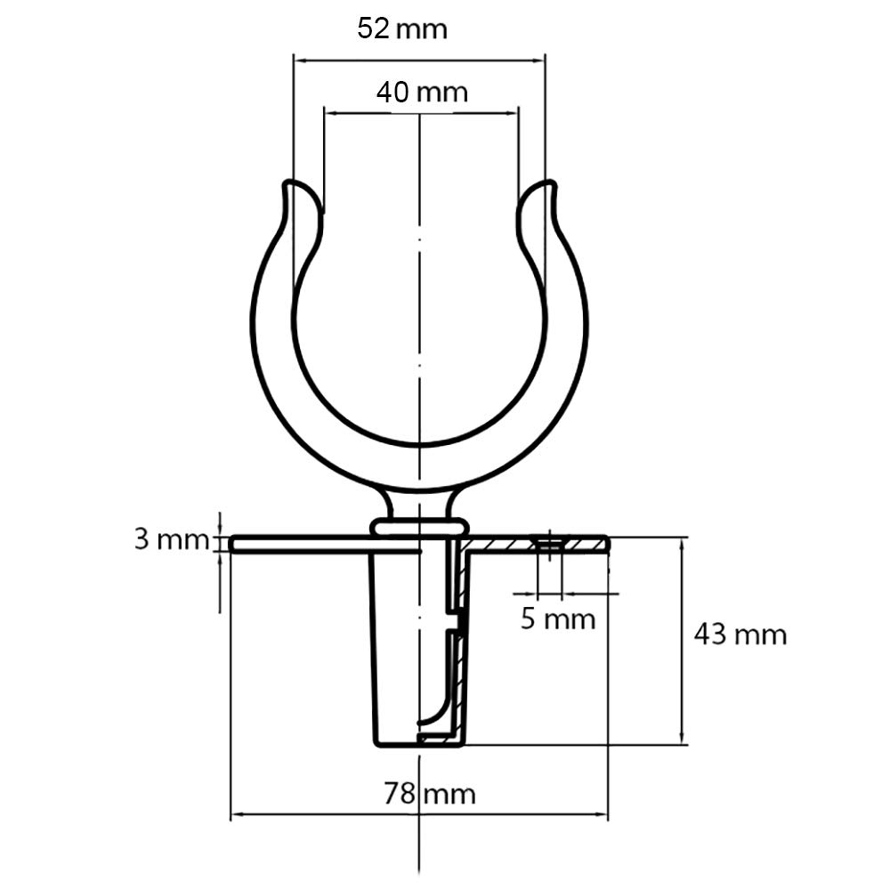 GATE14® Dames de nage pour Bateau 2 pcs avec Support en Laiton chromé Passage Aviron : 40 mm