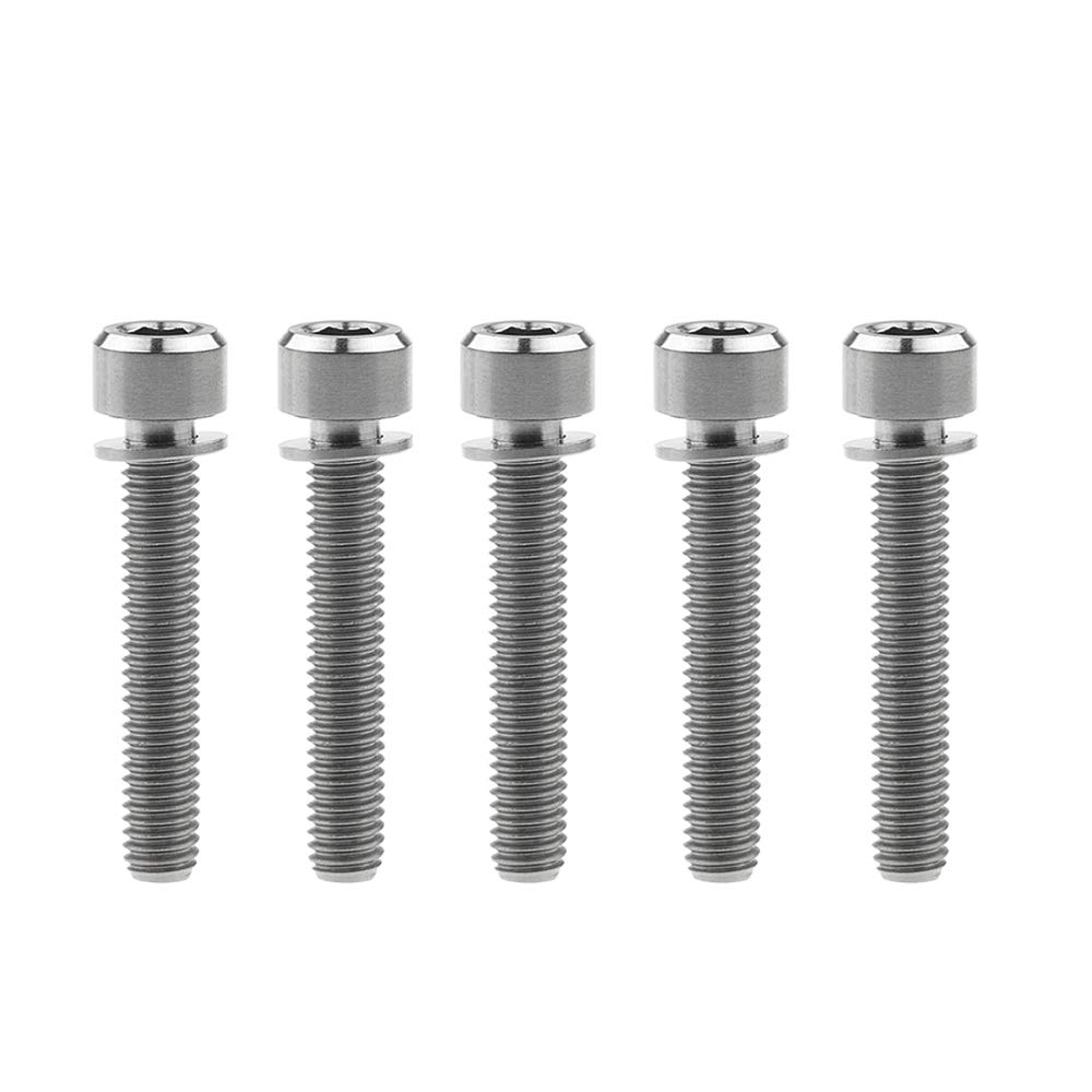 Titanium Bolts M6x16 18 20 25 35mm Square Head Allen Screws with Ti Washer for Bicycle Parts Pack of 5 (M6x35mm, Gold)