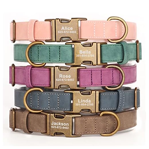 KINYABLUE Personalized Dog Collars for Puppies, Custom Soft Leather Dog Collar with Engraved ID Name and Number, Adjustable Heavy Duty Purple Dog Collar with Quick Release Metal Buckle, XS (8-13")