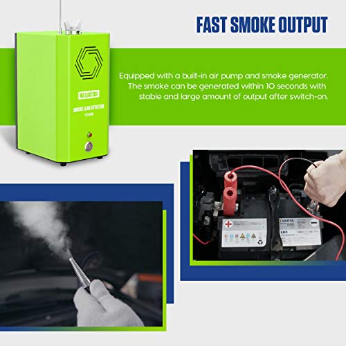 MR CARTOOL T100 EVAP Smoke Machine Leak Tester, 12V DC Car Fuel Pipe Systems Testing Detector for Vehicles Automotive Motorcycles