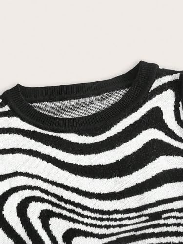 Floerns Women's Zebra Striped Print Crop Top Sleeveless Slim Fit Sweater Vest3