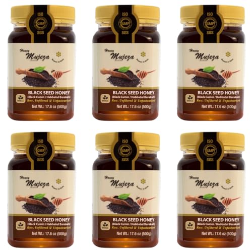 Pack de 6 miel de semilla negra 500g Mujeza miniatura 1