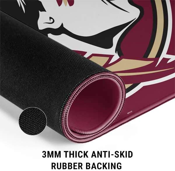 Skinit Large Gaming Mouse Pad - Officially Licensed FSU Seminoles Design with Stitched Edges, Waterproof, Non-Slip Rubber Base, Desk Mat for Keyboard & Mouse, 31.5" x 11.8" inches