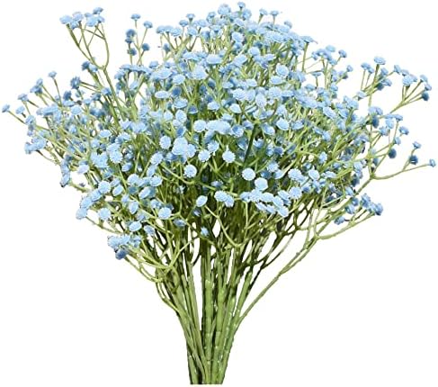 Amazon Com Mandy S 10pcs Blue Babys Breath Artificial Flowers Fake Flowers Bulk Of Babysbreath For Home Wedding Party Decoration Home Kitchen