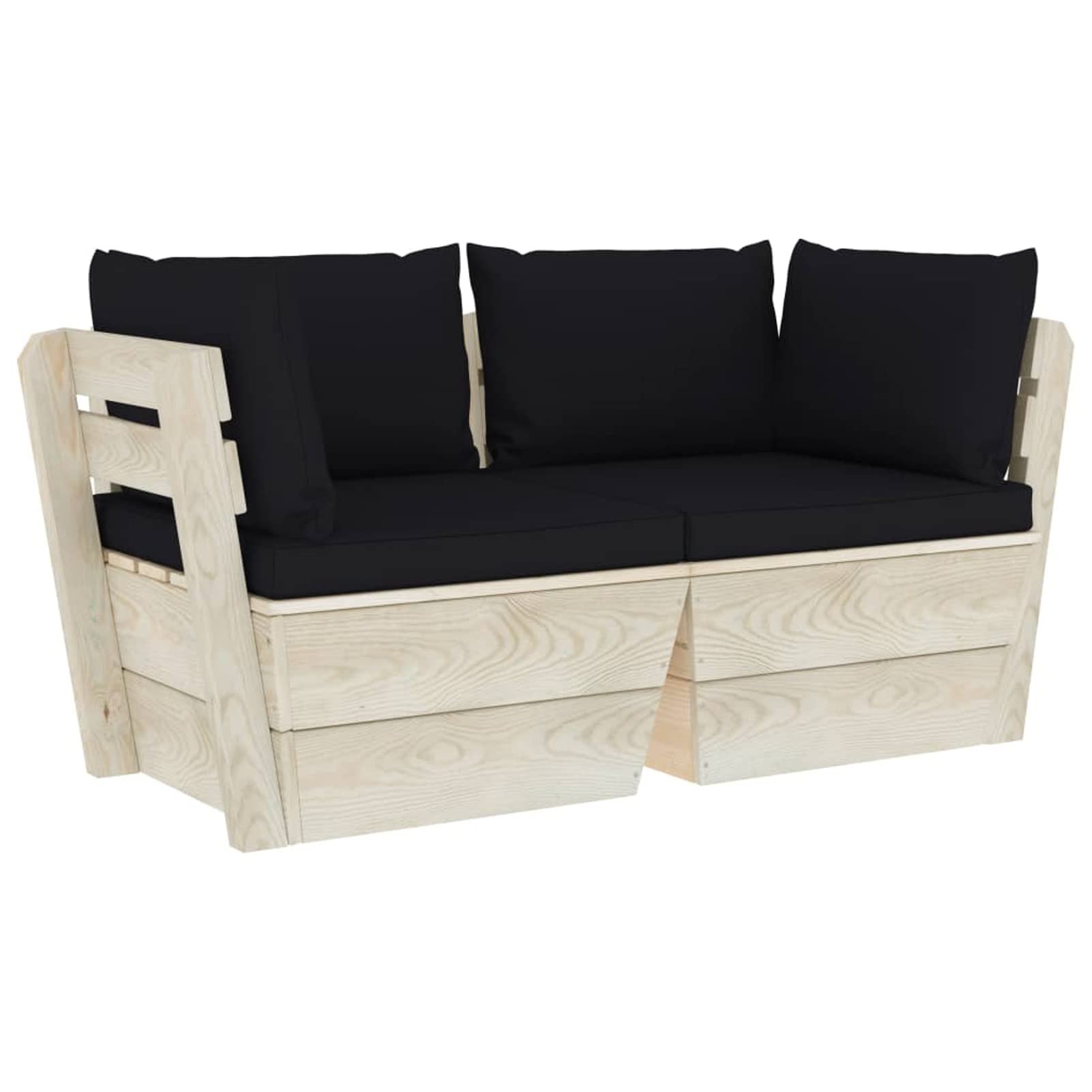 Sofá de palets de jardín 2 plazas con Cojines Madera de Abeto palets terraza Exterior Sofa terraza Exterior Muebles de jardín de Palet Sofa de Jardin - 3063391