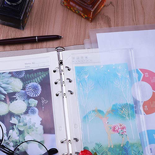 Antner A6 Pu Leather Notebook Binder (Pink And White) Bundle | 24 Pieces A6 Size Binder Pockets #TOP6