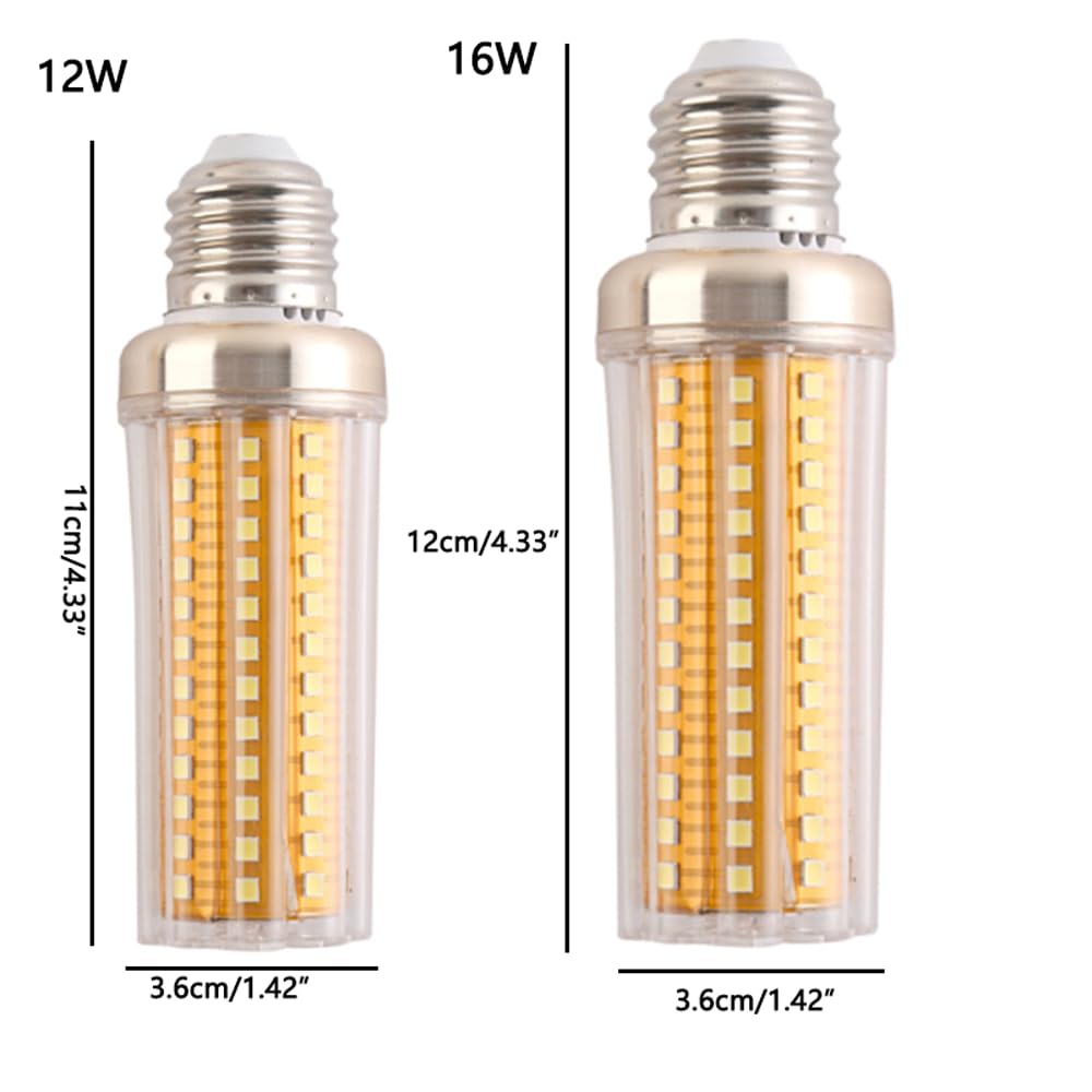 Paquete de 2/10 Bombillas Led de Maíz de Aluminio E27, Bombilla de Rosca E27 de 16 W Equivalente a Bombillas Incandescentes de 100 W, 1600 Lm, No Regulables, sin Parpadeo, Bombillas de Maíz