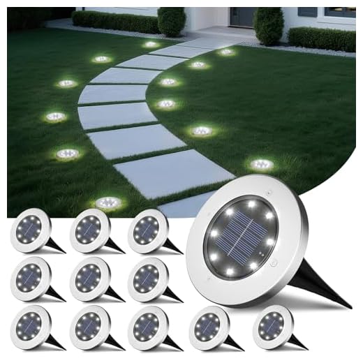INCX Solar Lights for Outside,12 Pack Solar Lights Outdoor Waterproof, Solar Garden Lights Landscape Lighting for Patio Pathway Lawn Yard Deck Driveway Walkway, Cold White