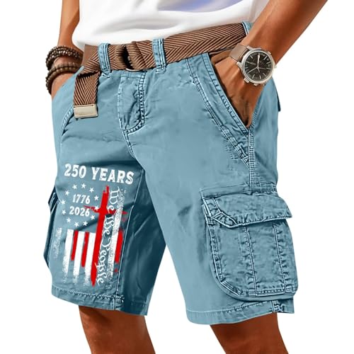 Short décontracté imprimé patriotique contre la chaleur