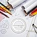 1Pc White 360 Degree Protractor Round Ruler Gauge Angular Drafting Tools Circle Protractor for School Education Office Classroom 6 Inch, Protractors, Writing and Correction Supplies