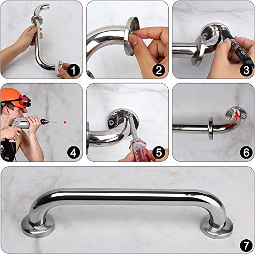 Barras de Apoyo para baño Barra de Apoyo para Ducha con asa de Acero Inoxidable para Mayor Seguridad en el baño
