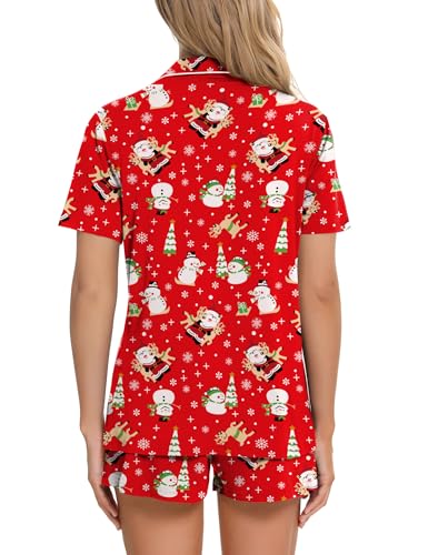 Image of SWOMOG Womens Button Down Pajamas Set Short Sleeve Sleepwear Bride Soft Pj Lounge Sets XS-3XL